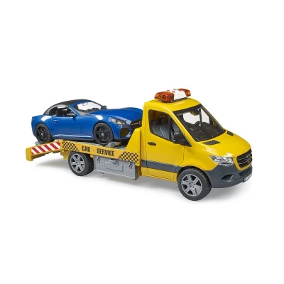Afbeelding van Bruder Mercedes Benz Transporter met Roadster