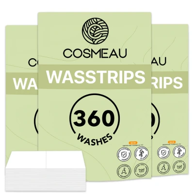Afbeelding van 360 Wasbeurten 0,13ct per Wasbeurt Wasstrips Alle Geuren Wasmiddeldoekjes Wasmiddel