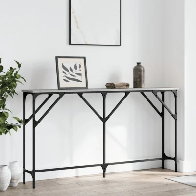 Afbeelding van Wandtafel 140x23x75 cm bewerkt hout grijs sonoma