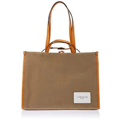 Afbeelding van LIEBESKIND BERLIN Leren Schoudertas Handtas Liene Shopper Dark French Grey Kaki