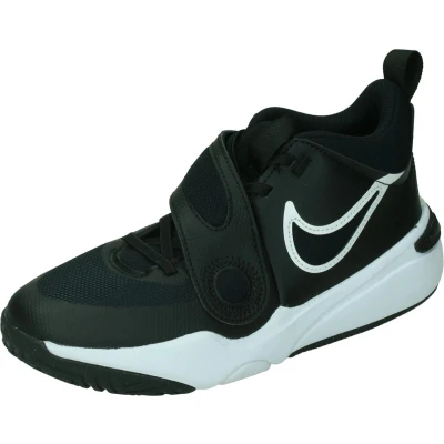 Afbeelding van Nike Performance TEAM Hustle 11 Unisex Basketbalschoenen voor kinderen, Maat: 36.5, Black/white Leer en textiel
