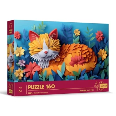 Afbeelding van Trefl puzzel met 3D effect, kitten 160 elementen 40e verjaardag Trefl, kleurrijke dieren, voor kinderen vanaf 6 jaar