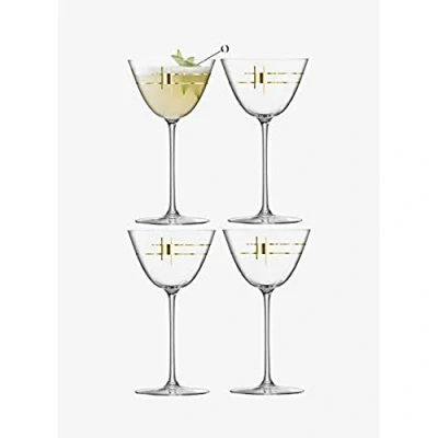 Afbeelding van L.S.A. Century Martiniglas 195 ml Set van 4 Stuks Gold / Glass