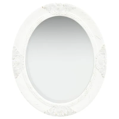 Afbeelding van vidaXL Wandspiegel barokstijl, 50 x 60 cm, wit