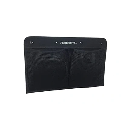 Afbeelding van FixPockets Opbergnet in zakvorm, voor bevestiging zonder boren, bedrijfsvoertuigen, campers, boten enz. (2 vakken 40 x 25 cm)