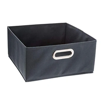 Afbeelding van Opbergmand/kastmand 14 liter grijsblauw linnen 31 x 15 cm Opbergboxen Vakkenkast manden