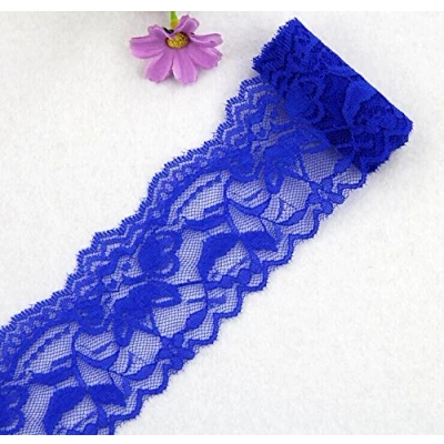 Afbeelding van Yulakes 5,5 cm brede vintage kanten rand, decoratief lint, blauw
