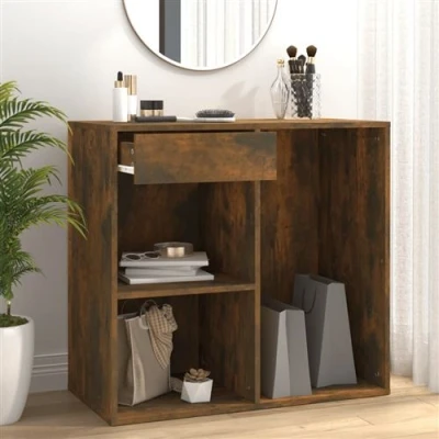 Afbeelding van Cosmeticakast 80x40x75 cm bewerkt hout gerookt eikenkleurig