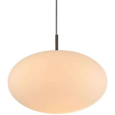 Afbeelding van Lindby hanglamp 1licht ijzer, glas E27 nikkel satijn, opaalwit