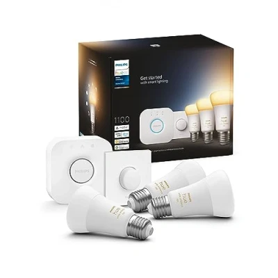 Afbeelding van Philips Hue White Ambiance Starterset E27 x3 komt overeen met 75 W, brug en Smart Button x1
