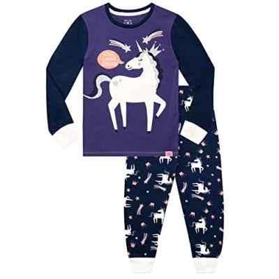 Afbeelding van Harry Bear Pyjamaset voor meisjes, nauwsluitend, eenhoorn, Paars.