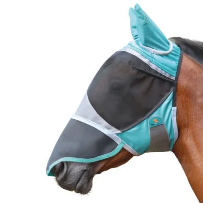 Image de Shires Masque Anti Mouches Deluxe avec Oreilles et Nez Vert Shetland