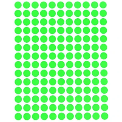 Afbeelding van 2100 stuks neon zelfklevende etiketten, rond, 1 cm (10 mm), neongroen Royal Green