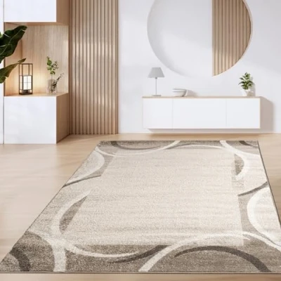 Afbeelding van Paco Home Vloerkleed Woonkamer Laagpolig Vintage Geometrisch Modern Patroon Bruin Beige 240x340 cm