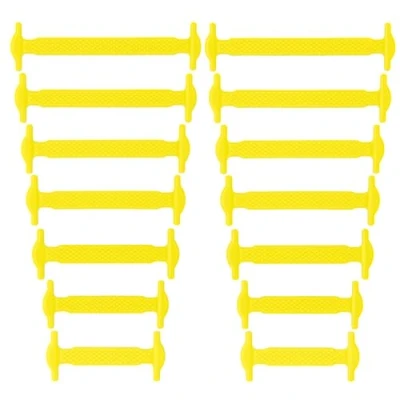 Afbeelding van SULPO Fun Laces Elastische siliconen veters zonder knopen voor hoge en lage schoenen kinderen volwassenen, Geel.