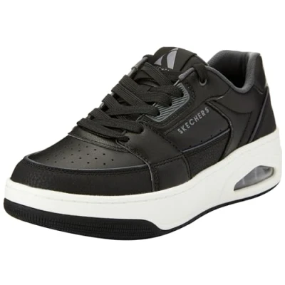 Afbeelding van Skechers Sport UNO Court Sneakers laag, Heren, Maat: 41, Black/charcoal Leer en imitatieleer