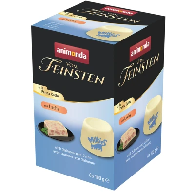 Afbeelding van 6 x 100 g Animonda Vom Feinsten Adult à la Panna Cotta met Zalm kattenvoer nat