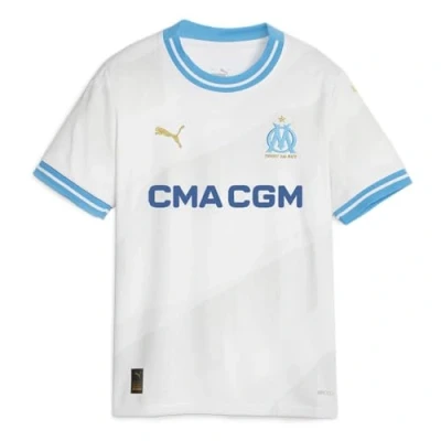Afbeelding van Puma Olympique DE Marseille HOME Jersey Replica JR Sport Tshirt voor kinderen, Maat: 140, white