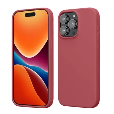 Afbeelding van kwmobile Case voor iPhone 15 Pro Max Slank TPU Hoesje met Zachte Afwerking In donkerroze