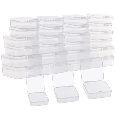 Afbeelding van Belle Vous Kleine Doorzichtige Plastic Opbergdoosdozen met Scharnierdeksel (27 Stuks) Kleine, Middelgrote en Grote Dozen Stapelbare Minikuipjes voor Pillen, Kralen, Sieraden &amp; Doe het Zelfartikelen