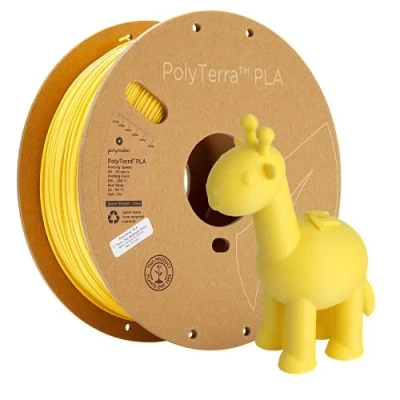 Afbeelding van Polymaker 70850 PolyTerra PLA Filament kunststof Gering kunststofgehalte 1.75 mm 1000 g Geel (mat) 1 stuk(s)