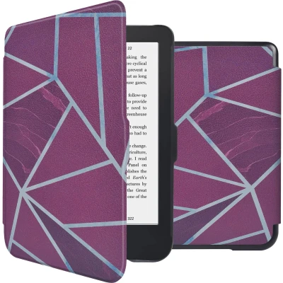 Afbeelding van iMoshion Ereader Cover / Hoesje Geschikt voor Kobo Clara 2E Tolino Shine 4 Design Sleepcover Bookcase zonder stand Bordeaux Graphic