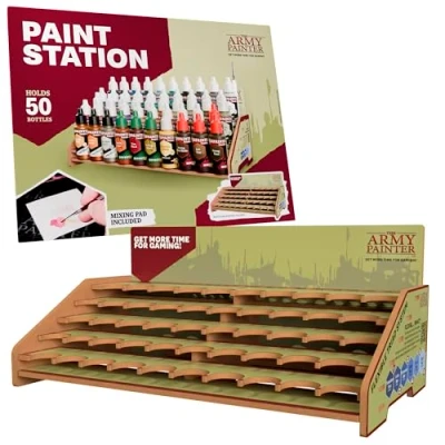 Afbeelding van The Army Painter, Paint Station, verfopslag voor 50 Warpaints Fanatic, Speedpaint en Air acryl, met speciale vakken penselen 100 vellen inbegrepen