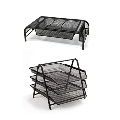 Afbeelding van Mind Reader 2 stuks bureau organizer, roestvrij staal, zwart