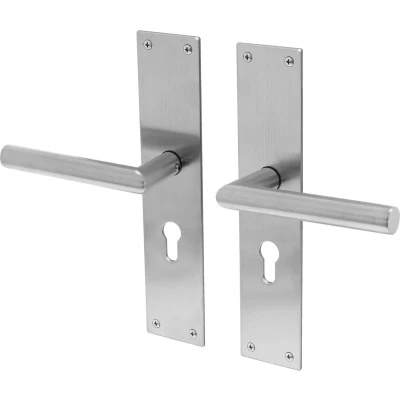 Afbeelding van Deurkruk Lavuzo Nuoro RVS Deurklink op schild PC55 Per set