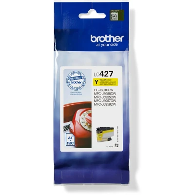 Afbeelding van Brother inktcartridge, 1.500 pagina&#039;s, OEM LC 427Y, geel inktcartridge