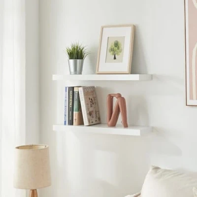 Afbeelding van Wandplank Stranda set van 2 wit 60x20x3,5 cm [en.casa]