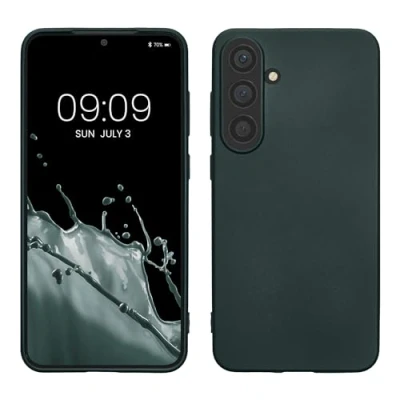 Afbeelding van kwmobile telefoonhoesje geschikt voor Samsung Galaxy S24 Hoesje smartphone Back cover in metallic petrol