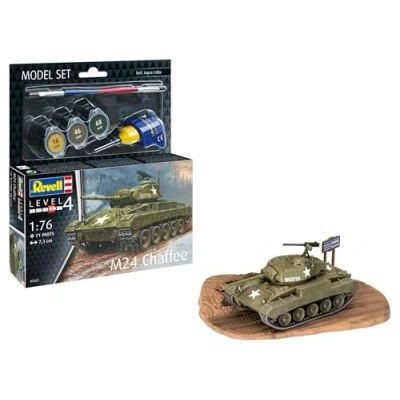 Afbeelding van 1:76 Revell 63323 M24 Chaffee Tank Model Set Plastic Modelbouwpakket