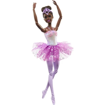 Afbeelding van Barbie Dreamtopia Barbiepop Brunette ballerina met twinkelende lichten