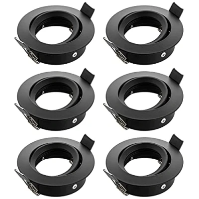 Afbeelding van SEBSON® 6 x inbouwspot, draaibaar plafond incl. GU10 fitting montagegat Ø 75 mm, 84 25 aluminium zwart, led/halogeen