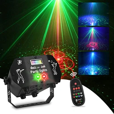 Afbeelding van Nauotk Podiumlamp met afstandsbediening, 60 RGB modi, discolicht, muziekgestuurd en stroboscoop, discobal spraakbediening, 2 m USB kabel voor Halloween, feest, Kerstmis
