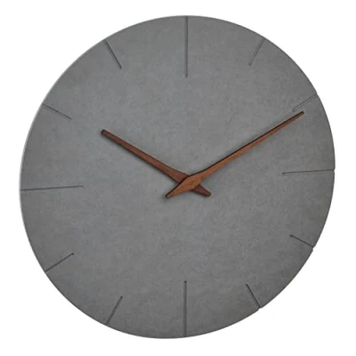 Afbeelding van TFA Dostmann Moderne wandklok in betonlook 60.3071.10 met stil MDF uurwerk, elegante decoratie voor huis, woonkamer, keuken, stil, analoog, 29,7 x 4,5 cm, grijs