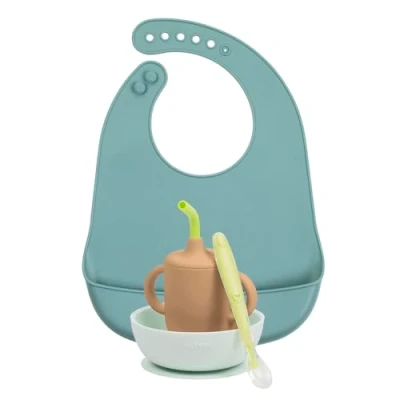 Afbeelding van Nattou Serviesset voor Kinderen Silicone 19 cm Groen