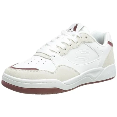 Afbeelding van Skechers Sport Koopa Sneakers laag white/burgundy, Heren, Maat: 42, White/burgundy Leer