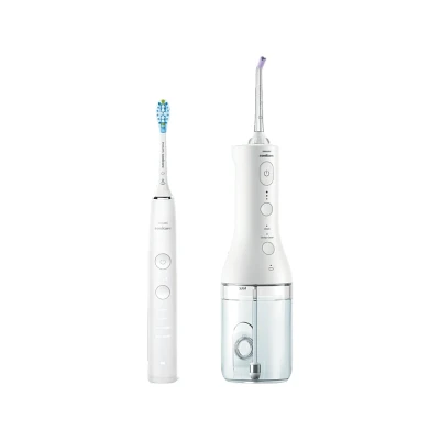 Image de Philips Sonicare Diamondclean 9000 Series Brosse À Dents Électrique Blanche + Hydropulseur Sans Fil Blanc (hx3886/41)