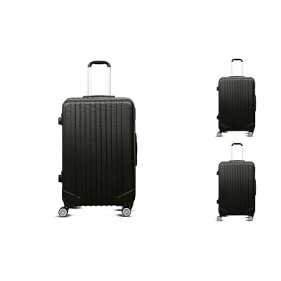 Afbeelding van Hoffmans kofferset 3 delig Hardcase ABS Ritssluiting Zwart