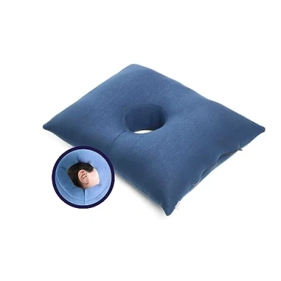 Afbeelding van KMINA kussen met oorgat, voor oorpiercing, volwassenen, herbruikbaar oorkussen, blauw gemaakt in Europa