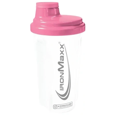 Afbeelding van IronMaxx Shaker schudfles voor eiwitshakes met draaisluiting, kleur wit/roze, 1 x 700 ml
