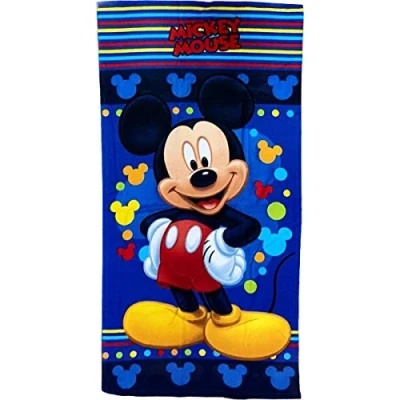Afbeelding van Mickey Mouse strandlaken 140 x 70 cm. handdoek donkerblauw
