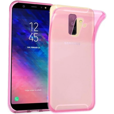 Afbeelding van Cadorabo Hoesje geschikt voor Samsung Galaxy A6 PLUS 2018 in TRANSPARANT ROZE Beschermhoes gemaakt van flexibel TPU Silicone Case Cover