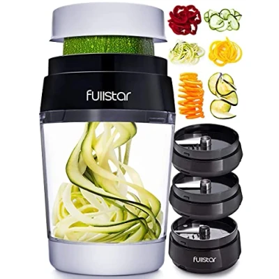 Afbeelding van Plantaardige Spiralizer Groentespaghetti Handmatig Multifunctioneel Groentesnijder Spiraal voor Courgette Tagliatelle Wortel Komkommer (6 in 1)