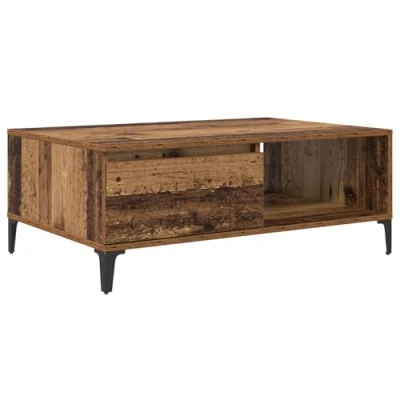 Afbeelding van vidaXL Salontafel met plank opslag de deur Oud hout 90 x 60 35 cm Bewerkt