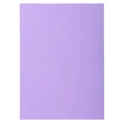 Afbeelding van Exacompta Ref. 850116E verpakking van 100 inlegkaften SUPER 60 g/m² in pastelkleuren, PEFC gecertificeerd, afmetingen: 22 x 31 cm, voor DIN A4 formaat, lila