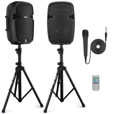 Image de Kit Enceintes Bluetooth avec 2 Pieds Pyle 1000 W Noir écran LCD