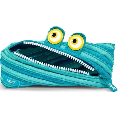 Afbeelding van ZIPIT Wildlings pennenetui voor jongens etui maximaal 30 pennen, machinewasbaar gemaakt van een enkele lange ritssluiting (blauw)